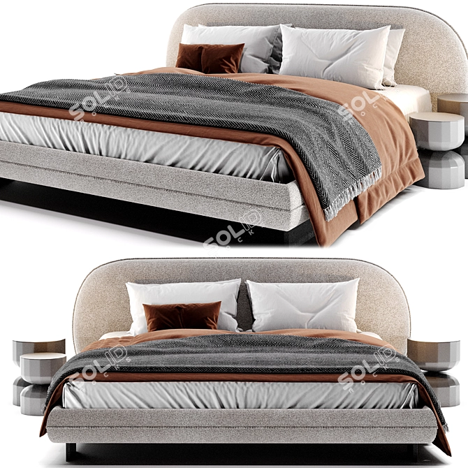 Saba Italia Wabi Bed - Design Excellence 3D model image 3