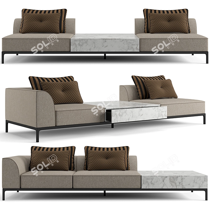 Elegant Fendi Casa Five Sofa 3D model image 1