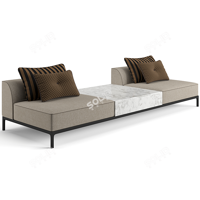 Elegant Fendi Casa Five Sofa 3D model image 2