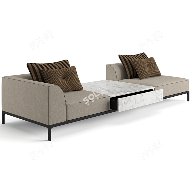 Elegant Fendi Casa Five Sofa 3D model image 3