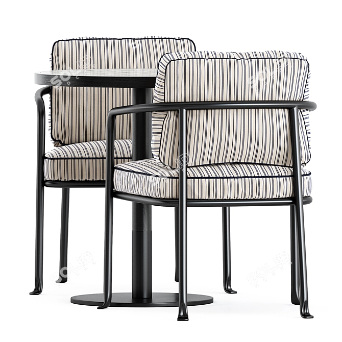 Modern Elegance Duo: Borea Chair & Briscola Table 3D model image 2