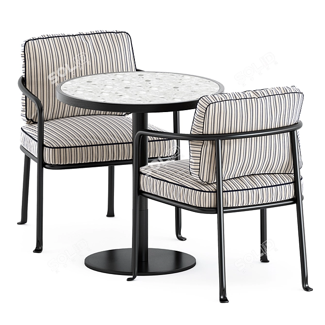 Modern Elegance Duo: Borea Chair & Briscola Table 3D model image 3