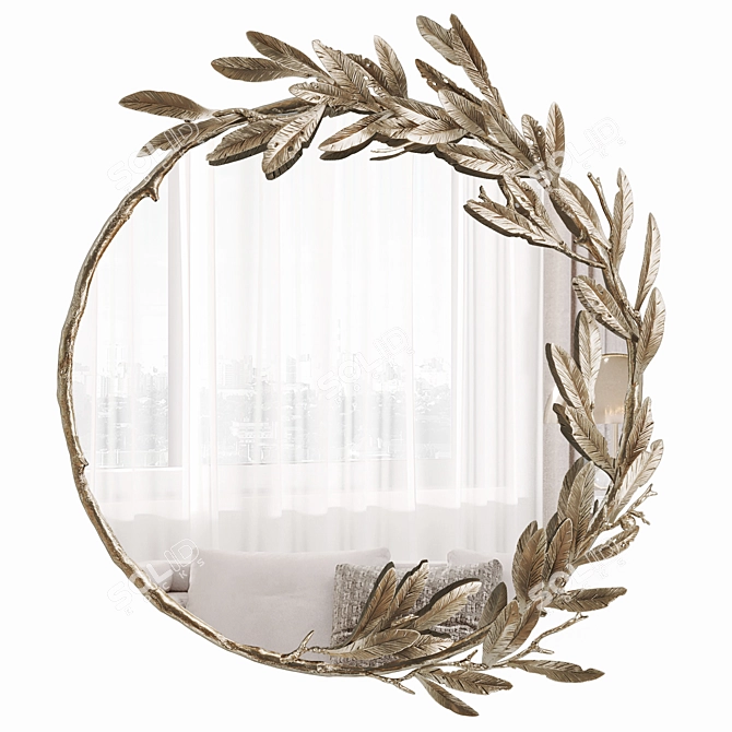 Handcrafted Olivia Mirror Vetvi Site 3D model image 1