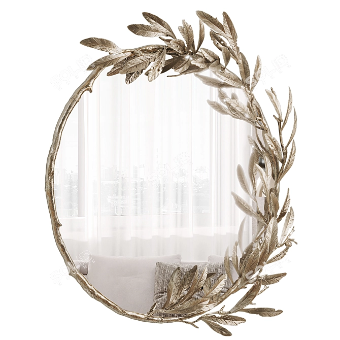 Handcrafted Olivia Mirror Vetvi Site 3D model image 6