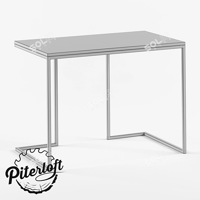 Sienna Loft Style Writing Desk 3D model image 2