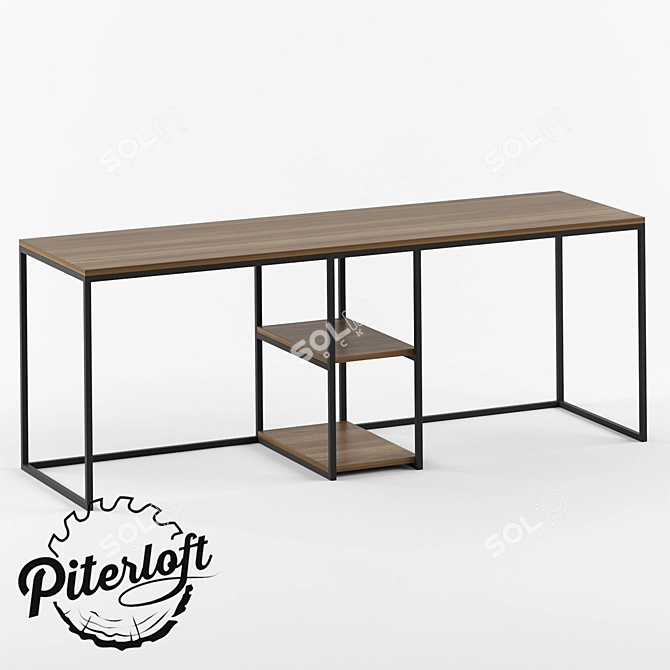 Tandem Loft Desk for Two 3D model image 1