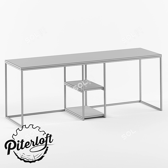 Tandem Loft Desk for Two 3D model image 2