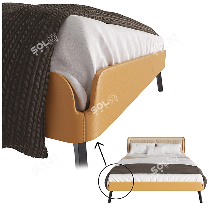 Modern Bolzan Letti Gabri Bed 3D model image 2