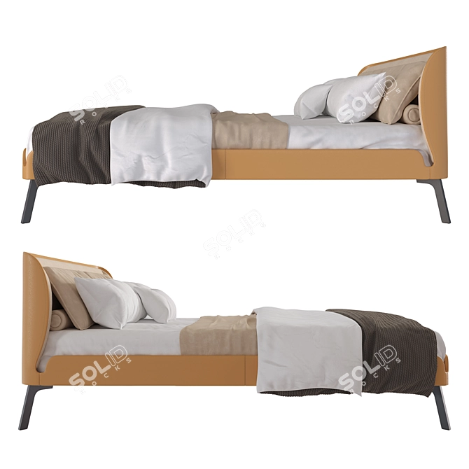 Modern Bolzan Letti Gabri Bed 3D model image 3