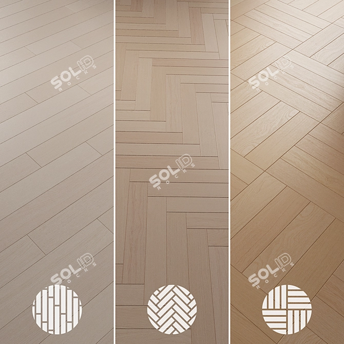 Oak Parquet Flooring Collection 3D model image 3