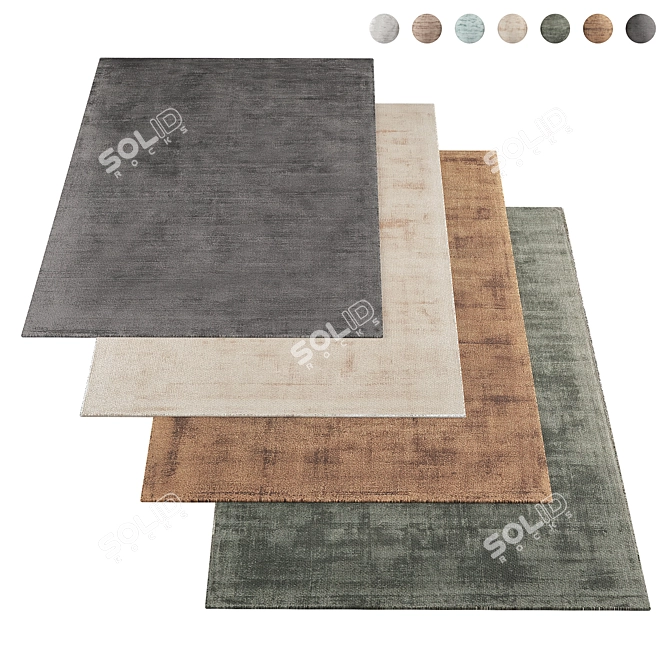 Vintage Tencel Handmade Rugs 3D model image 1