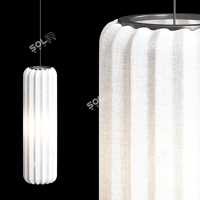 Japanese Textile Pendant Lamp Series 3D model image 2