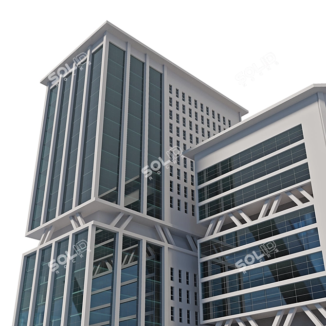 Urban Tower Glass Office Centre 3D model image 6