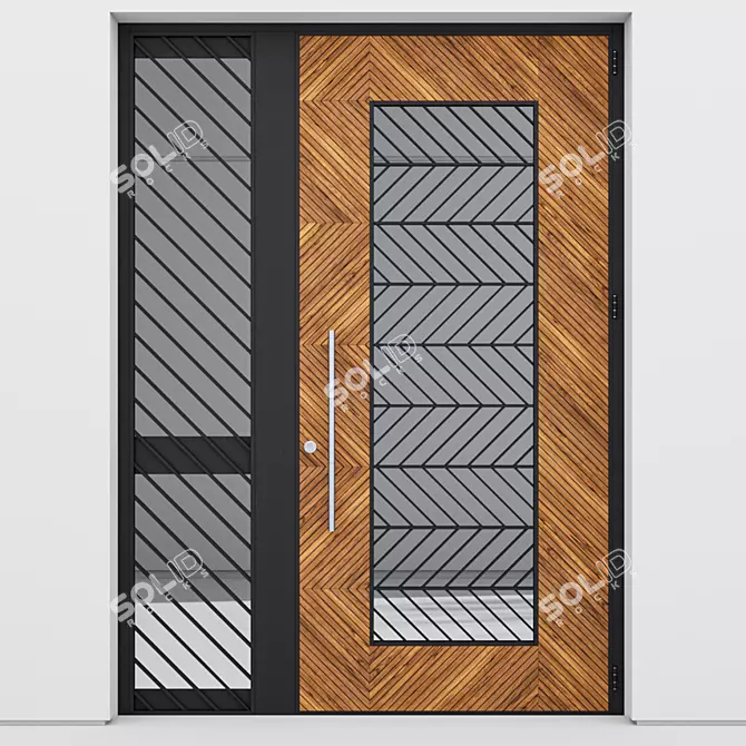 Sleek Aluminium Door 195 3D model image 2