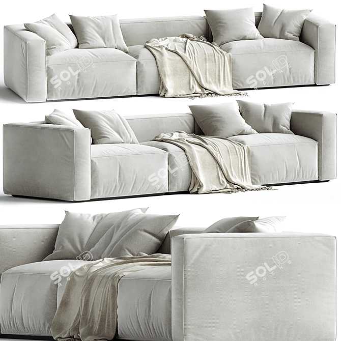 Modern Elegance: SHANGAI Fabric Sofa 3D model image 1
