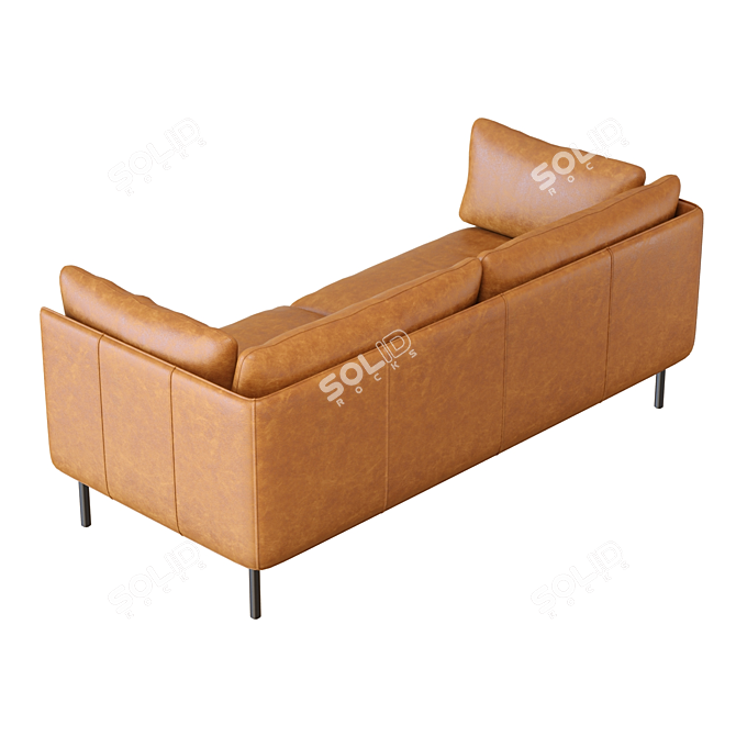 Premium 3D Wells Leather Sofa 3D model image 6