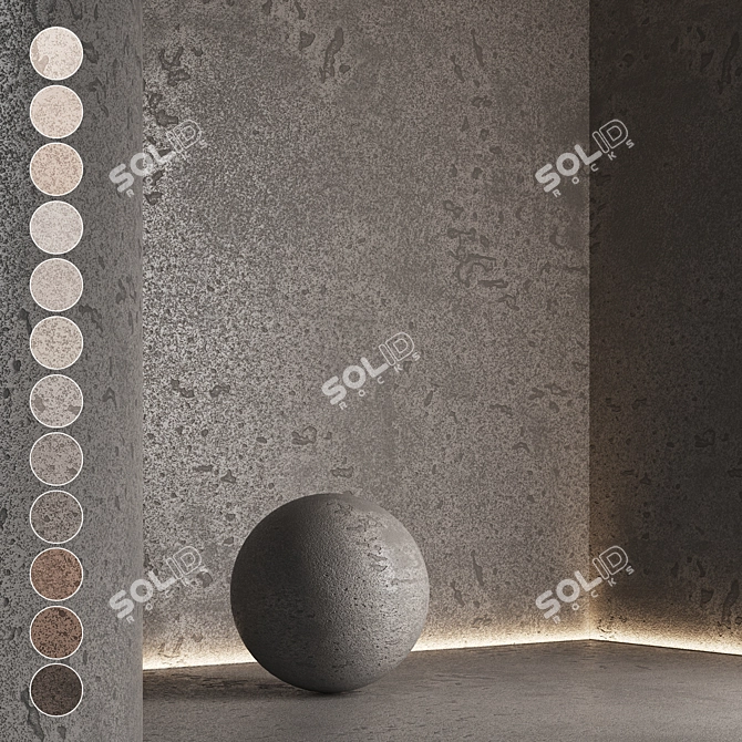 Multi-Color Seamless Textured Decorative Plaster 3D model image 1