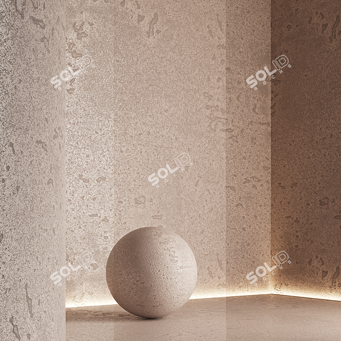 Multi-Color Seamless Textured Decorative Plaster 3D model image 3