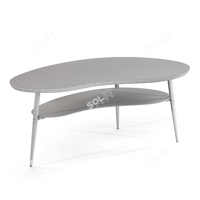 Modern Coffee Table with Dual Shelves 3D model image 3