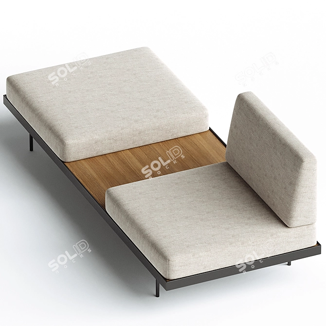  Puri Oak Convertible Sofa 3D model image 2