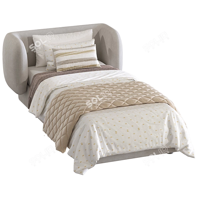 Modern Group Bed 331 in Two Colors 3D model image 3