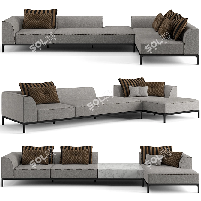 Luxury Fendi Casa Five Sofa 3D model image 1