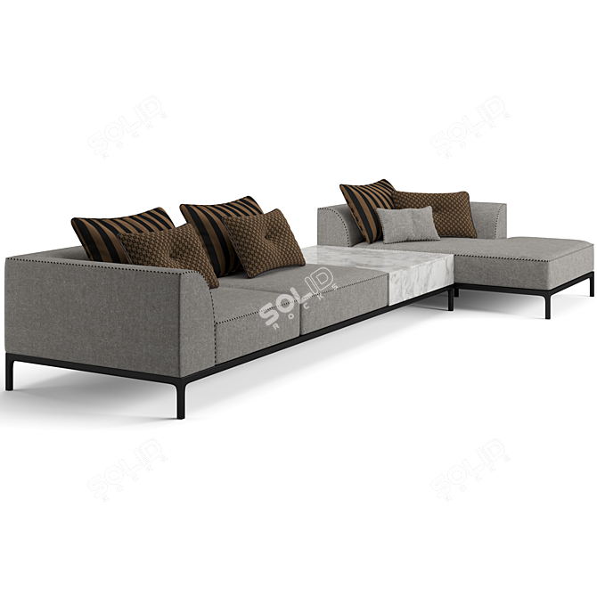 Luxury Fendi Casa Five Sofa 3D model image 3