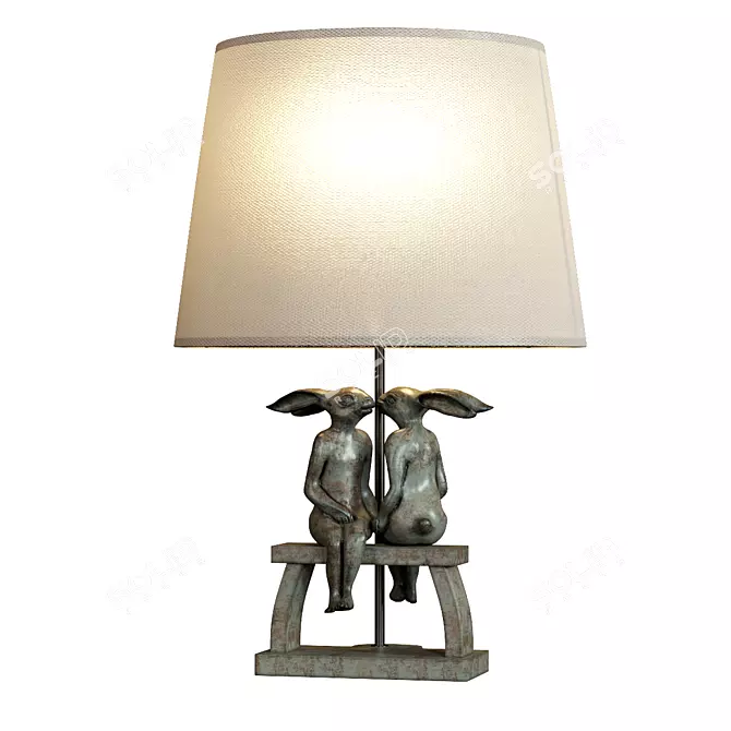 Bunny Love Table Lamp 3D model image 1