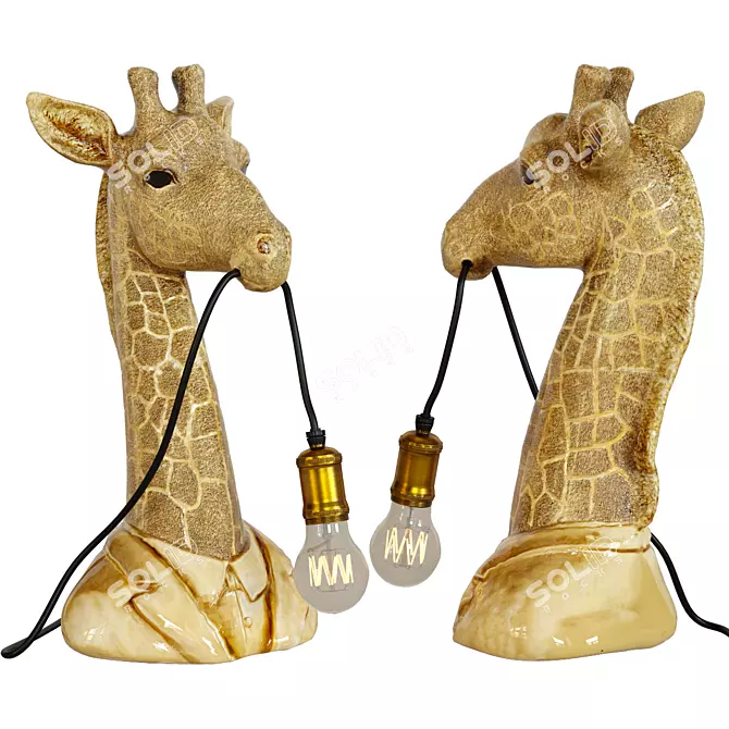 Giraffe Gold Table Lamp 3D model image 1