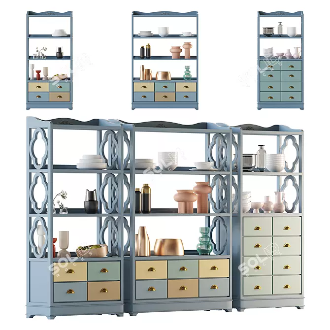 Kavelio Annette Shelving Collection 3D model image 1