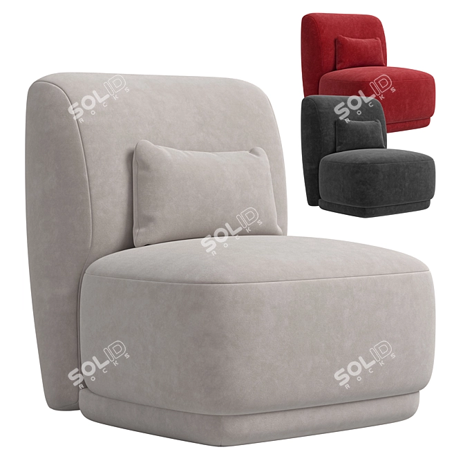 Modern Stylish Moshi Easy Chair 3D model image 2