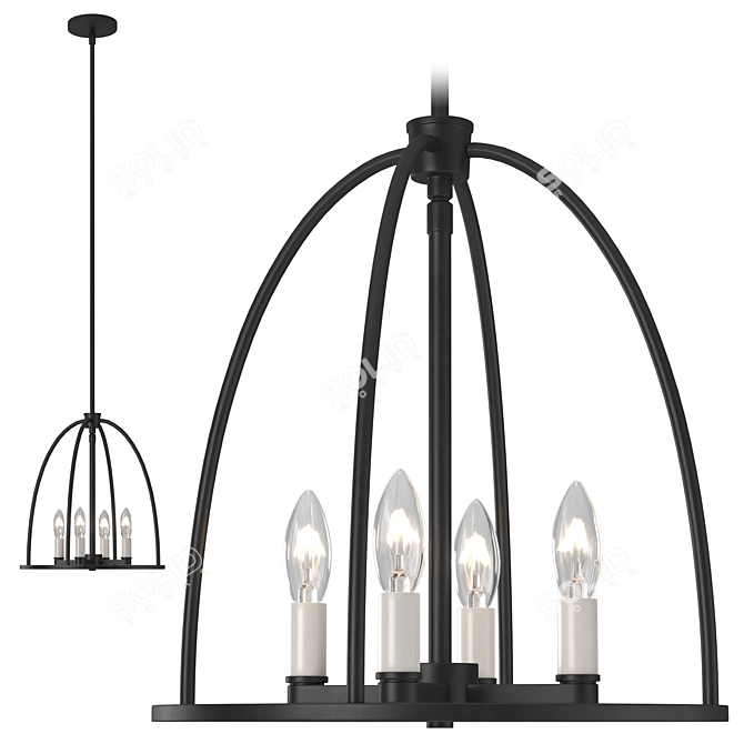 Elegant Crystorama Abbott Lighting 3D model image 4