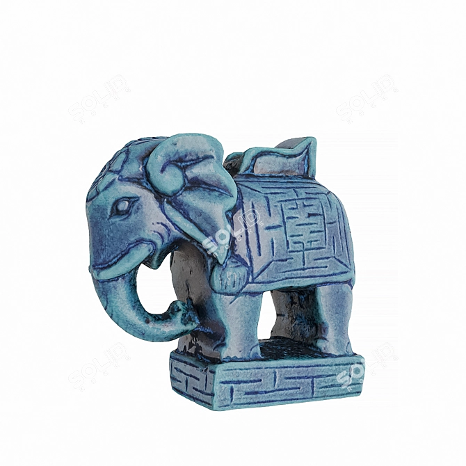 Exquisite Asian Elephant Sculpture 3D model image 3