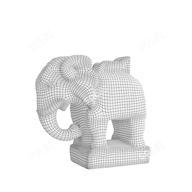 Exquisite Asian Elephant Sculpture 3D model image 6