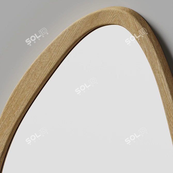 Mid Century Walnut Wall Mirror 3D model image 3