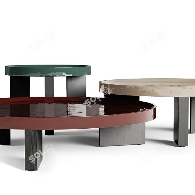 Minimalist Louver Coffee Tables 3D model image 2