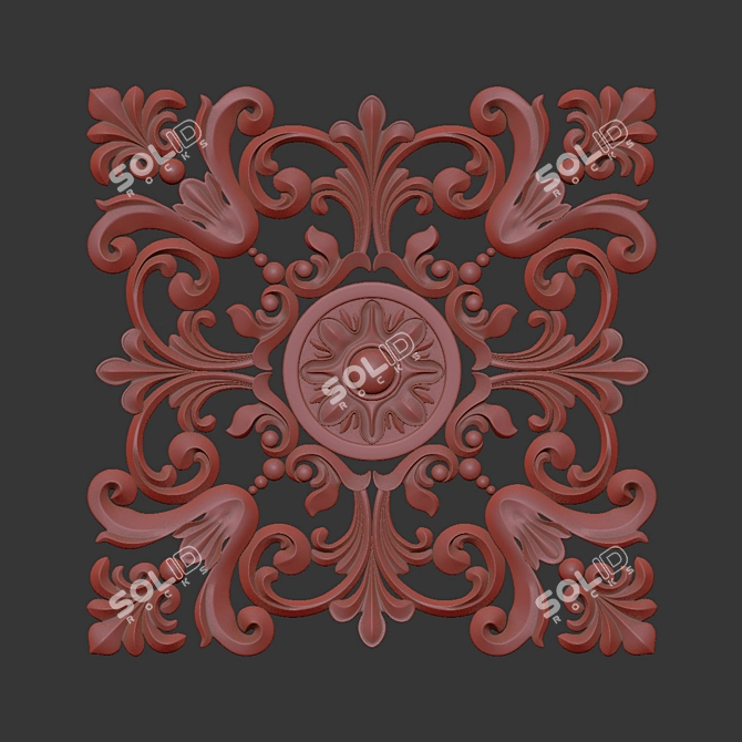 Elegant 3D Ornament Design Kit 3D model image 7