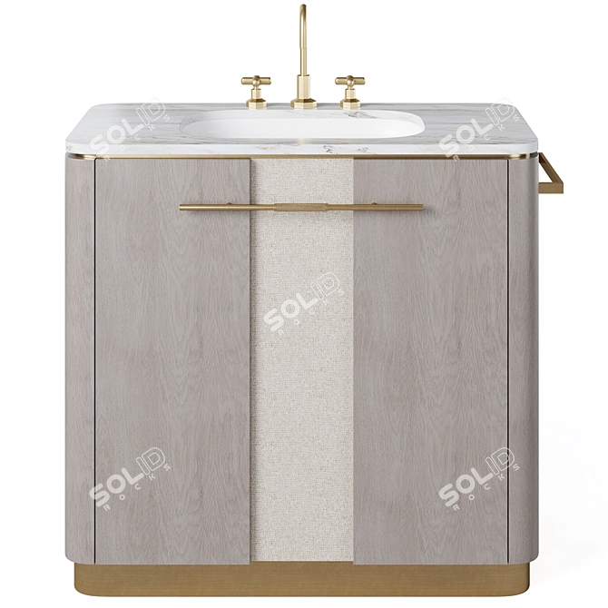 Elegant Agra Vanity Unit 3D model image 4