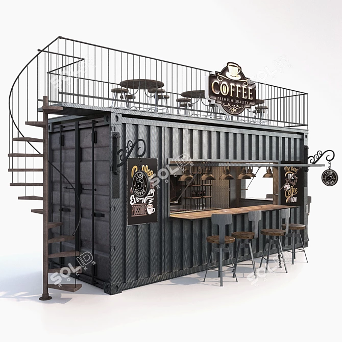 Urban Brew Box Café 3D model image 1