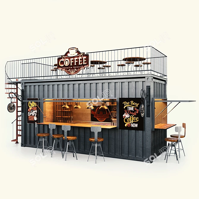 Urban Brew Box Café 3D model image 6