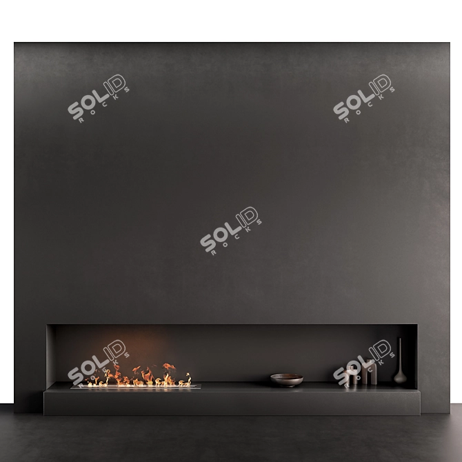 Fireplace Wall Mount CorAl VRay 3D model image 1