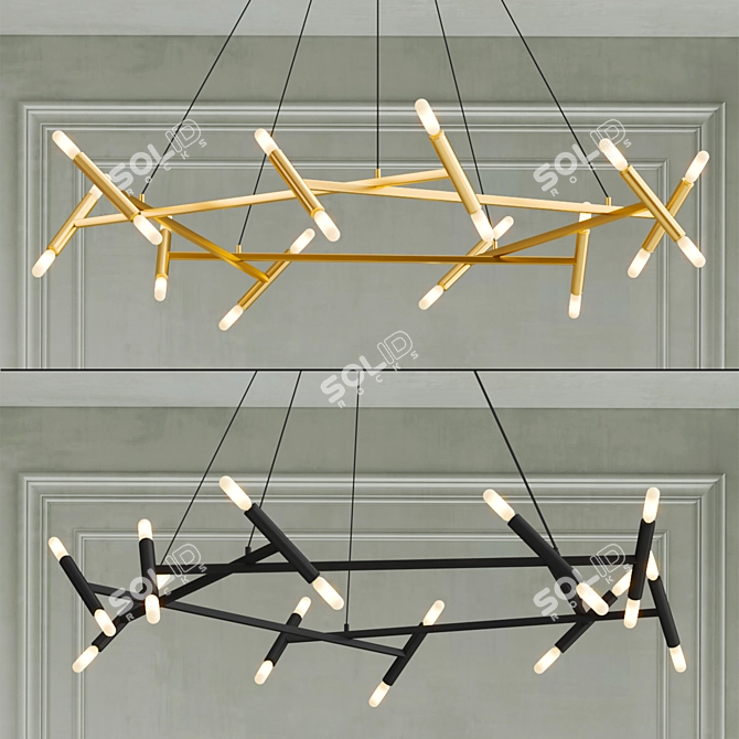  Modern Chandelier Pendant Light 3D model image 2