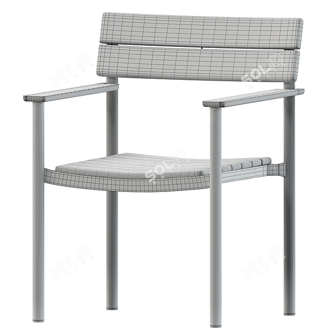 Modern Outdoor Armchair Pelagus Premium 3D model image 5