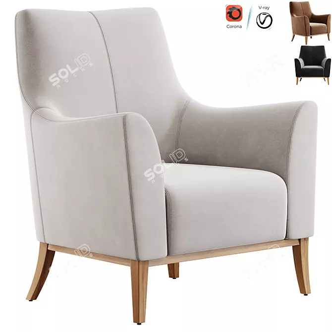 Contemporary Polo Plus Armchair in 3D 3D model image 1