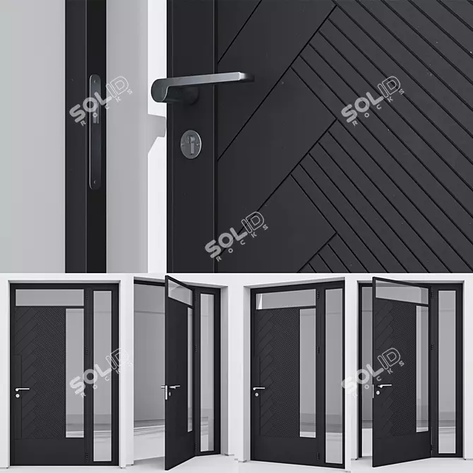 Corona Aluminum Door 199 Render 3D model image 3