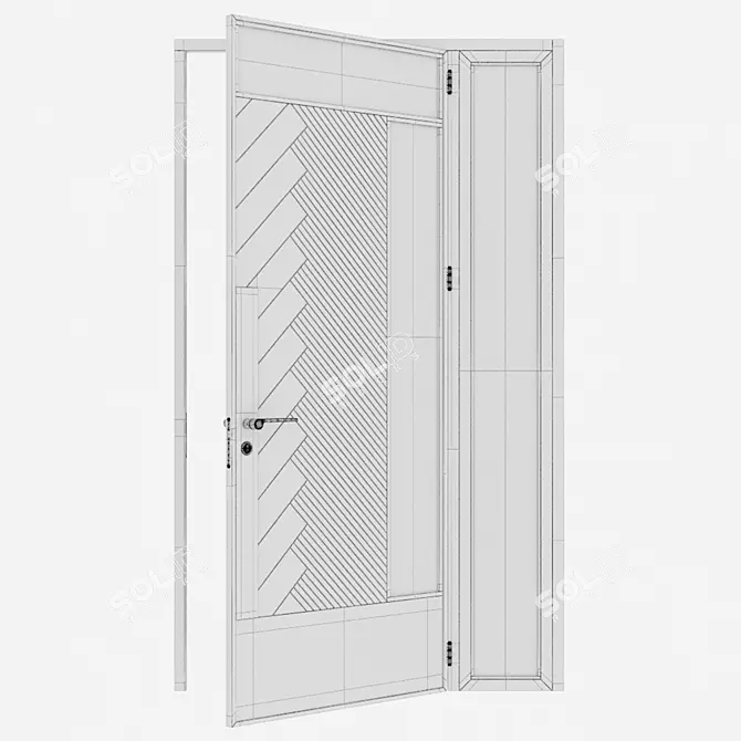 Corona Aluminum Door 199 Render 3D model image 4