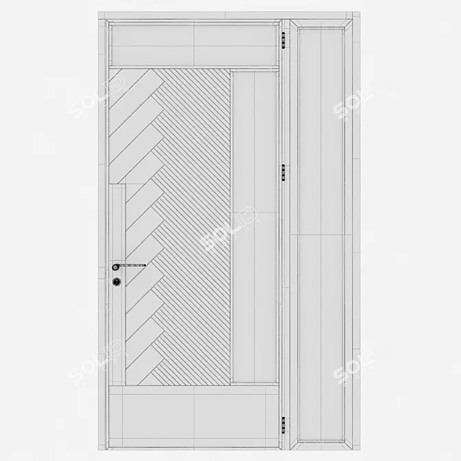 Corona Aluminum Door 199 Render 3D model image 5