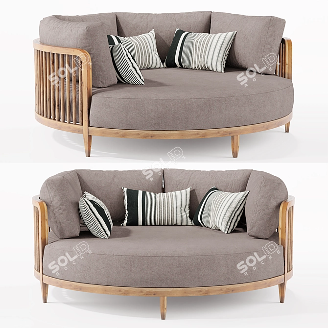 Round Day Bed Outdoor Furniture 3D model image 1