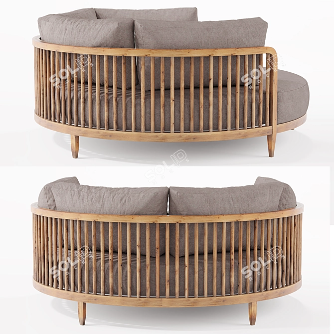 Round Day Bed Outdoor Furniture 3D model image 2