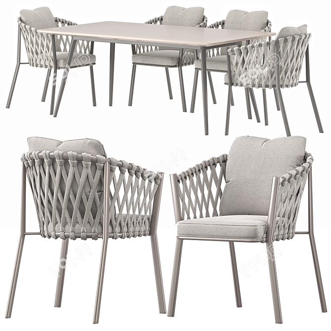 Karel Outdoor Table & Chair 3D model image 1